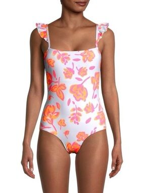 NWT Vineyard Vines Summer Blooms one piece ruffled swimsuit Sz M